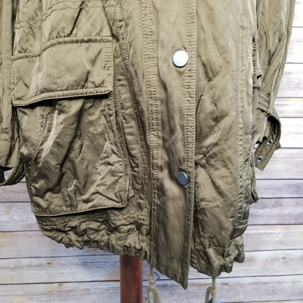 Vince Oversize Long Tunic Military Jacket Olive - Picture 5 of 8